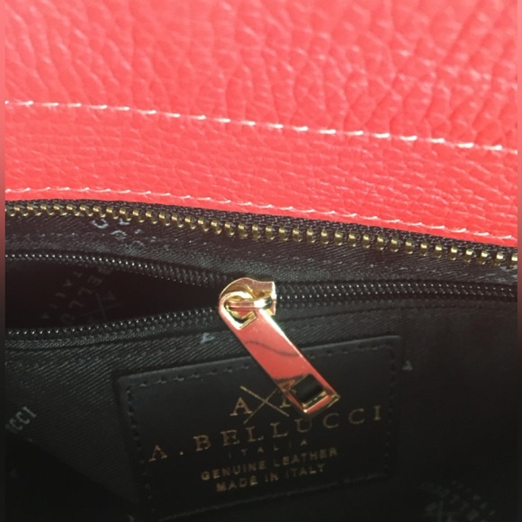AB ASIA BELLUCCI leather Handbag. Like new, excellent condition. Red tomatoe. - Picture 13 of 13